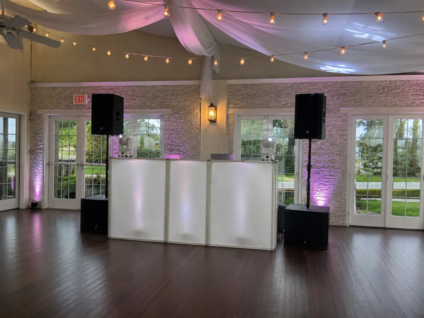 Famous Entertainment Silver wedding DJ setup